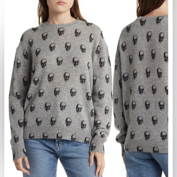 Chelsea & Theodore 100% Cashmere Skull Sweater NWT X SMALL - Picture 2 of 2